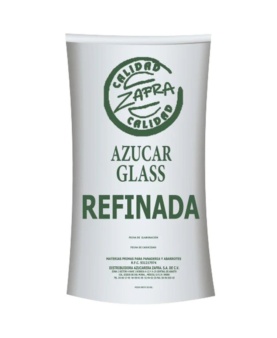 Azúcar glass refinada Zafra bulto de 25 Kg