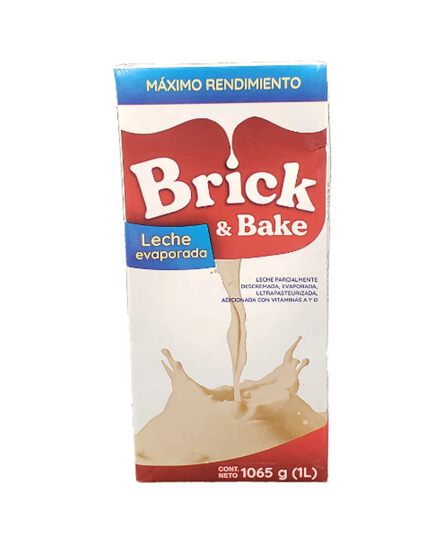 Leche Evaporada Brick & Bake Caja de 12 piezas de 1 L
