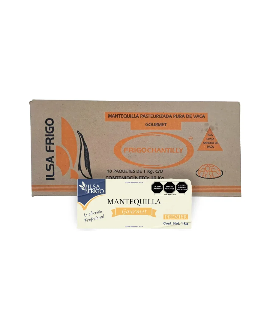 Mantequilla Gourmet Ilsa Frigo Caja de 10 piezas de 1 Kg cada una