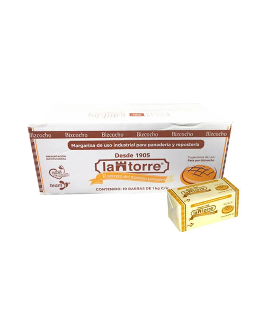Margarina Bizcocho La Torre Caja de 10 piezas de 1 Kg de cada una