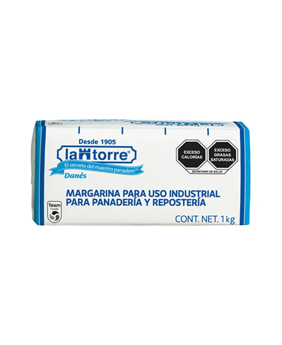 Margarina Danes La Torre Caja de 10 piezas de 1 Kg cada una