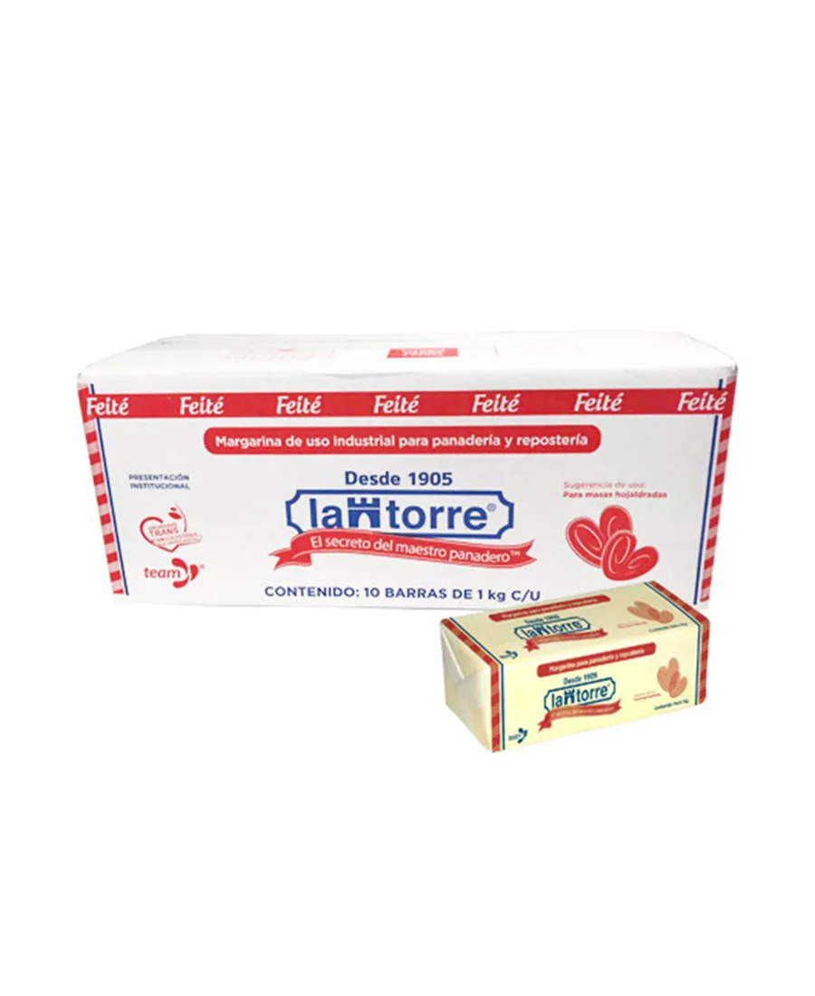 Margarina Feite La Torre Caja de 10 piezas de 1 Kg cada una