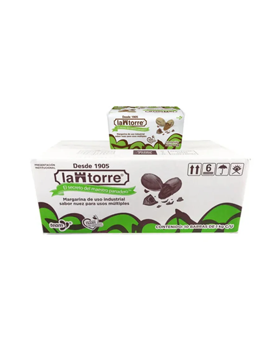 Margarina sabor Nuez La Torre Caja de 10 piezas de 1 Kg cada una