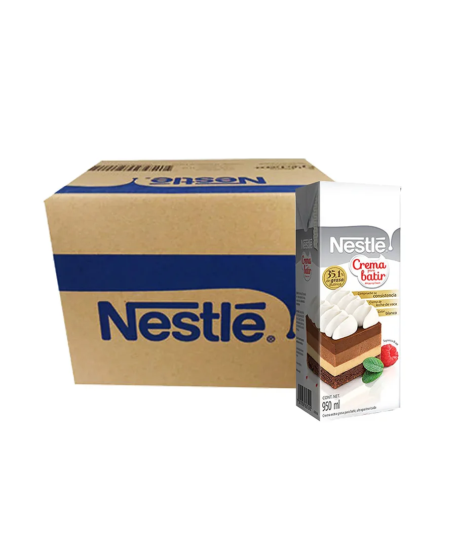 Crema para batir Nestlé Caja de 12 piezas de 950 ml