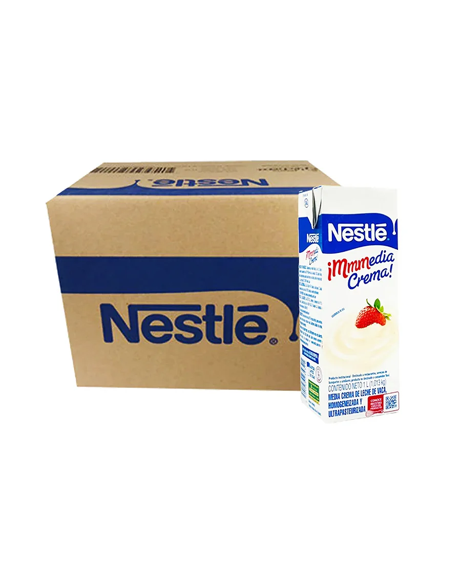 Media Crema Nestlé Caja de 12 piezas de 1 L