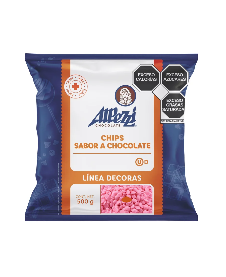 Chips rosas sabor chocolate Alpezzi de 500 g