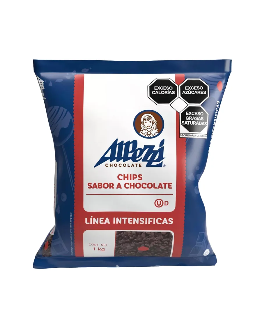 Chips sabor chocolate semiamargo Alpezzi de 1 Kg