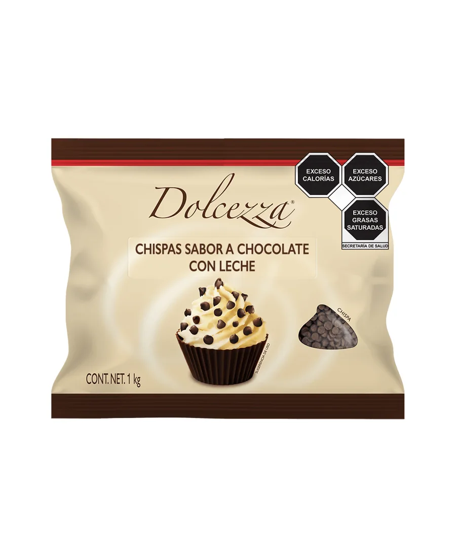 Chispas sabor a chocolate con leche Dolcezza de 1 Kg
