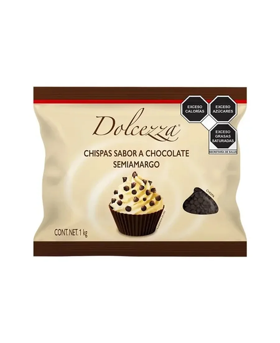Chispas sabor a chocolate semiamargo Dolcezza de 1 Kg