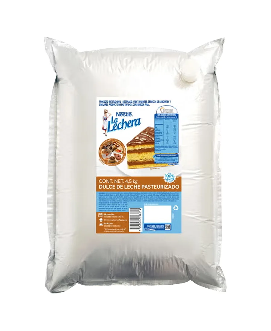 Dulce de leche La Lechera bolsa de 4.5 Kg