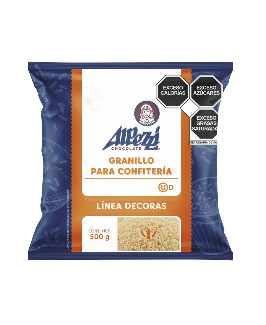Granillo para confitería de chocolate blanco Alpezzi de 500 g