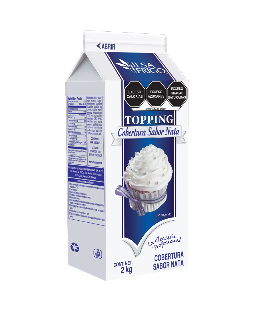 Topping cobertura sabor nata Ilsa Frigo de 2 Kg