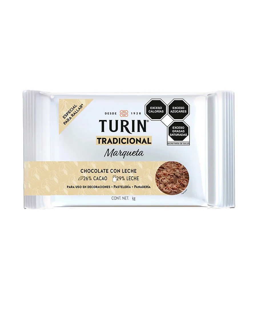 Marqueta de chocolate con leche Turín de 1 Kg