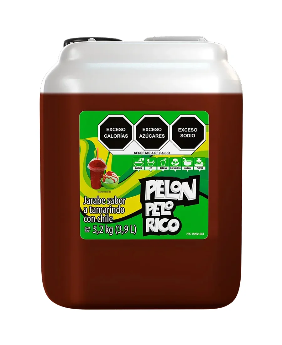 Jarabe sabor tamarindo con chile Pelón Pelo Rico Garrafa de 5.2 Kg