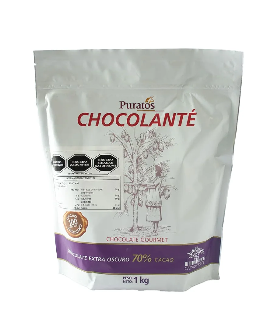 Gotas de chocolate extra oscuro Chocolanté 70% cacao Puratos de 1 Kg