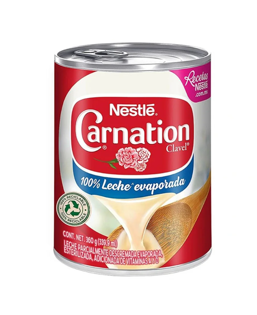Leche Evaporada Carnation Clavel Nestlé de 360 g