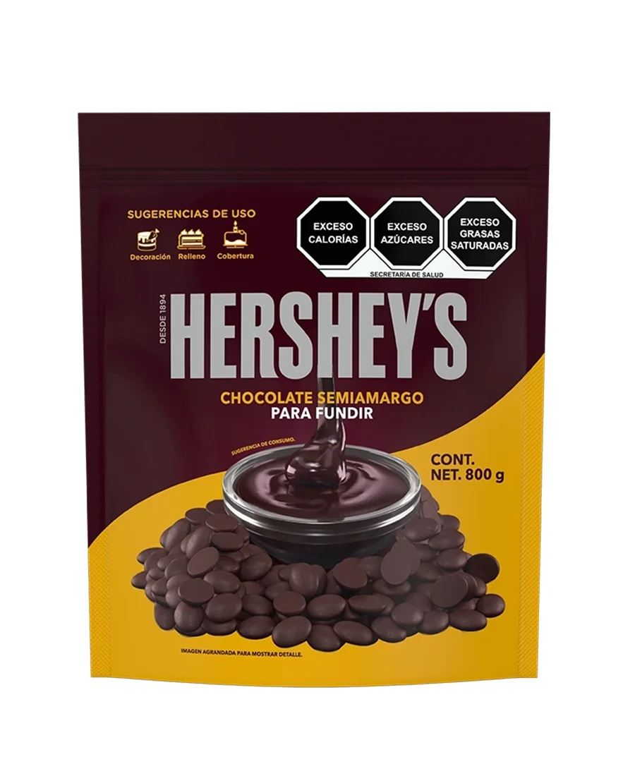 Chocolate semiamargo para fundir Hershey's de 800 g