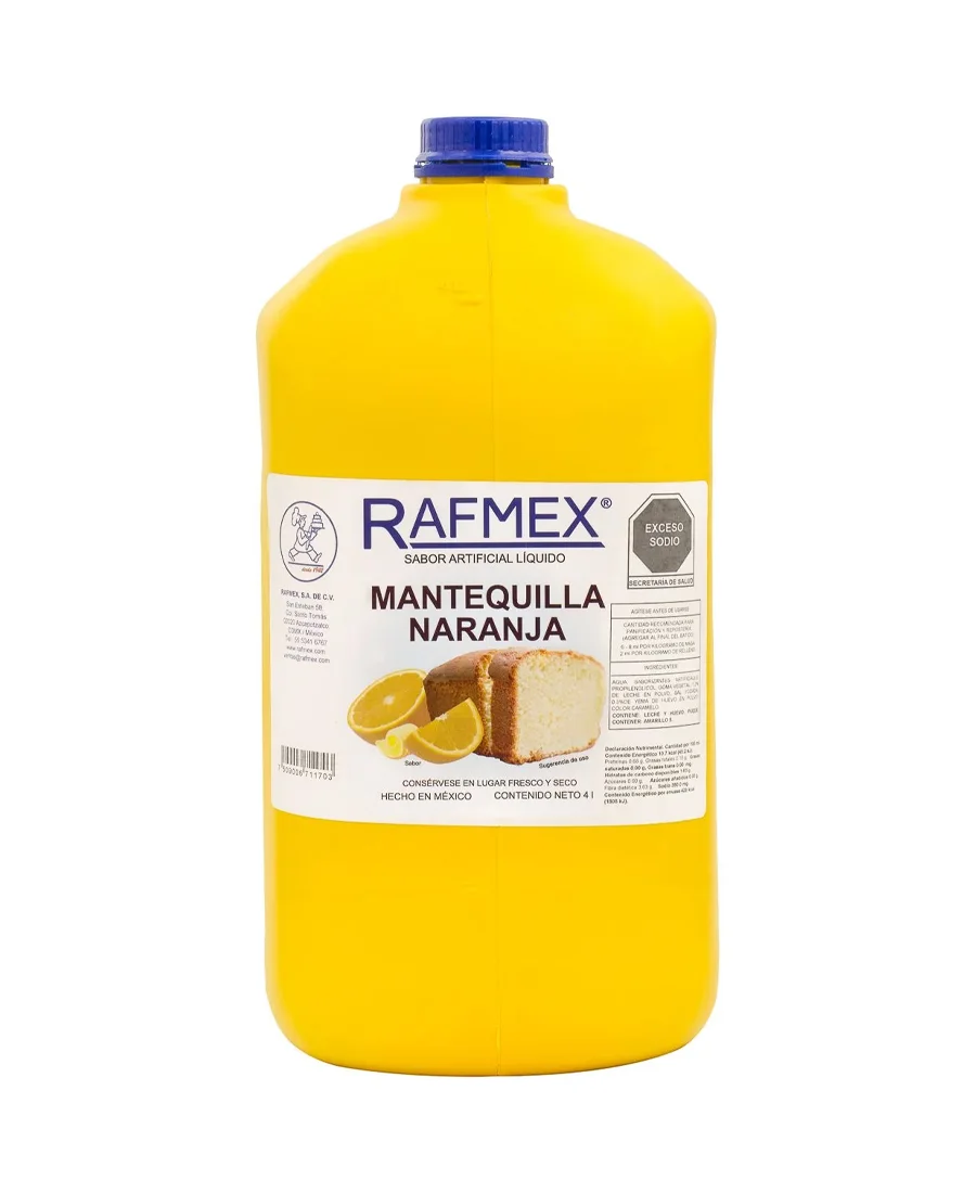 Saborizante a Mantequilla y Naranja Rafmex de 4 L