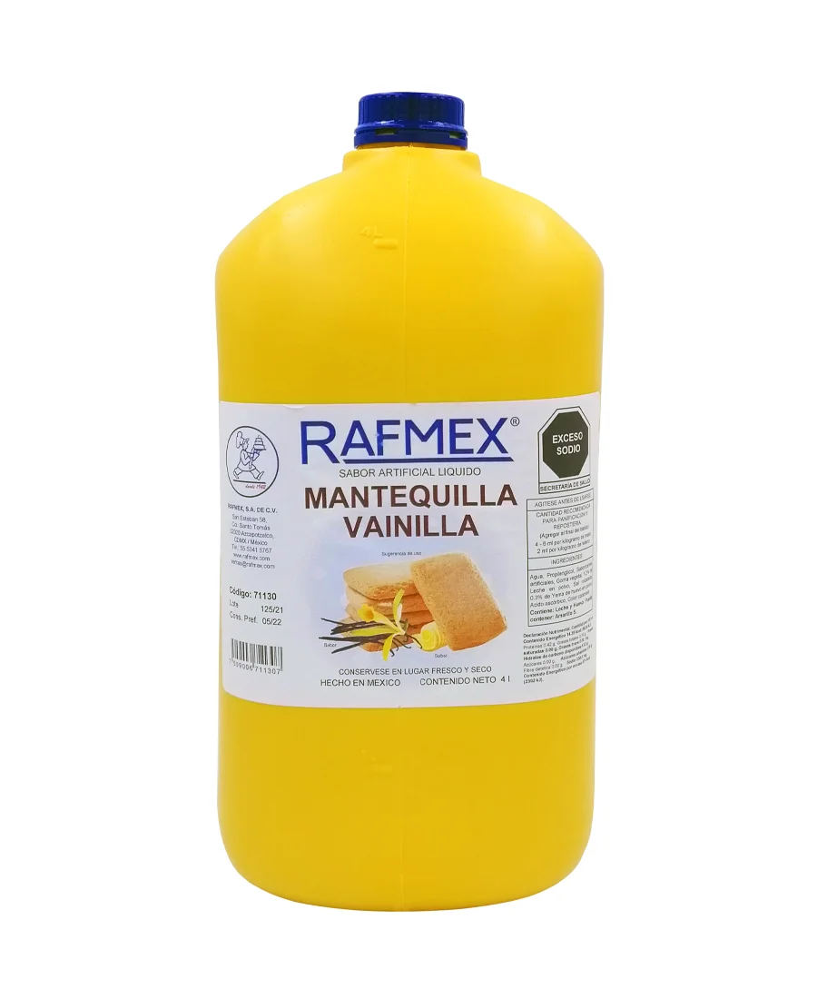 Saborizante a Mantequilla y Vainilla Rafmex de 4 L