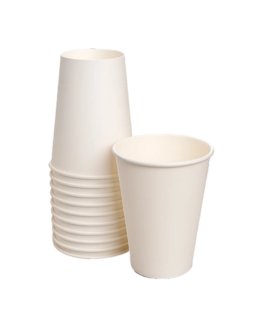 Vaso blanco de papel desechable #16 paquete de 50 piezas