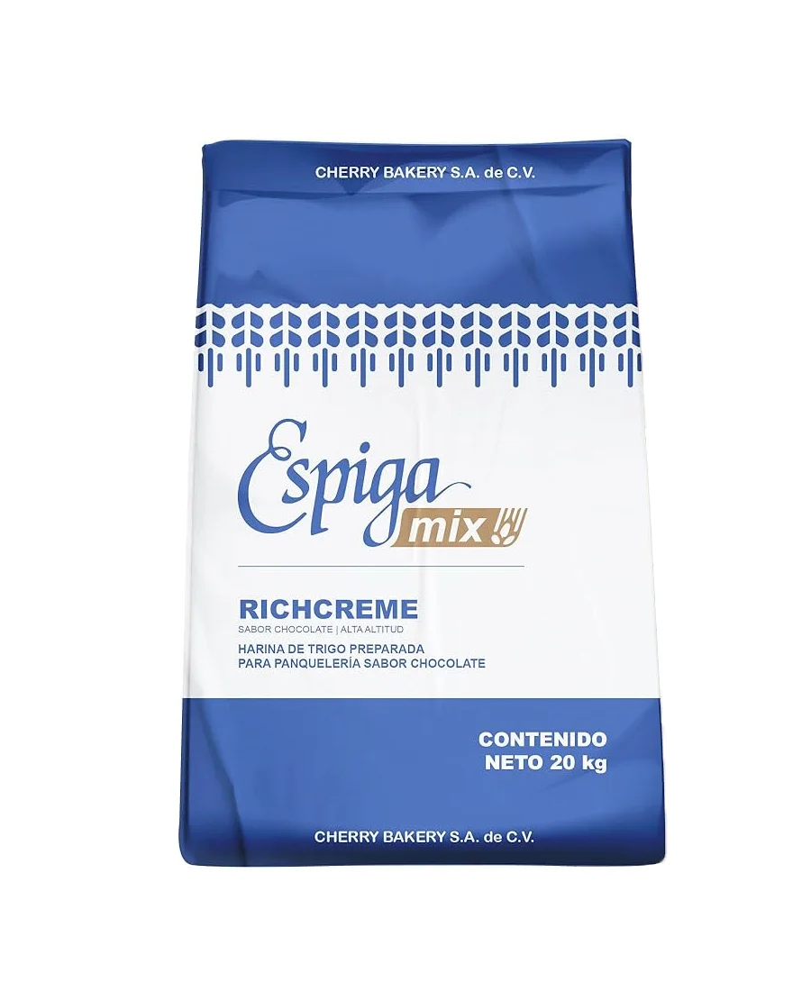 Harina de trigo preparada Richcreme sabor chocolate Espiga Mix de 20 Kg – De venta en Zafra Coyoacán