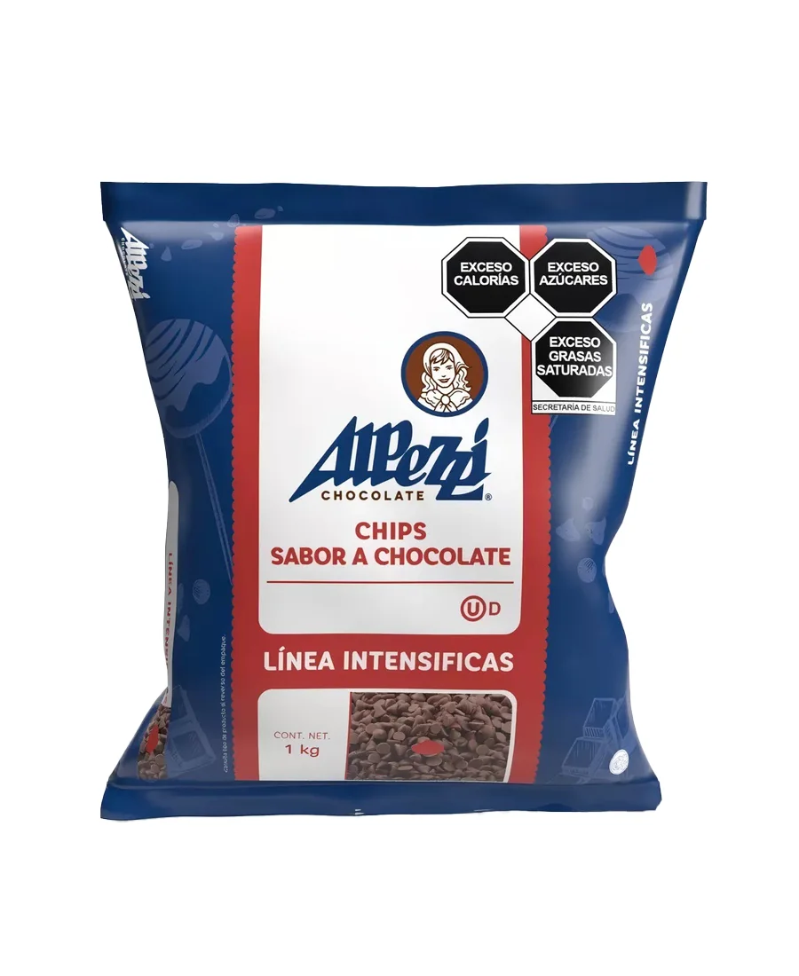 Chips sabor chocolate Lácteo Alpezzi de 1 Kg  De venta en Zafra Coyoacán