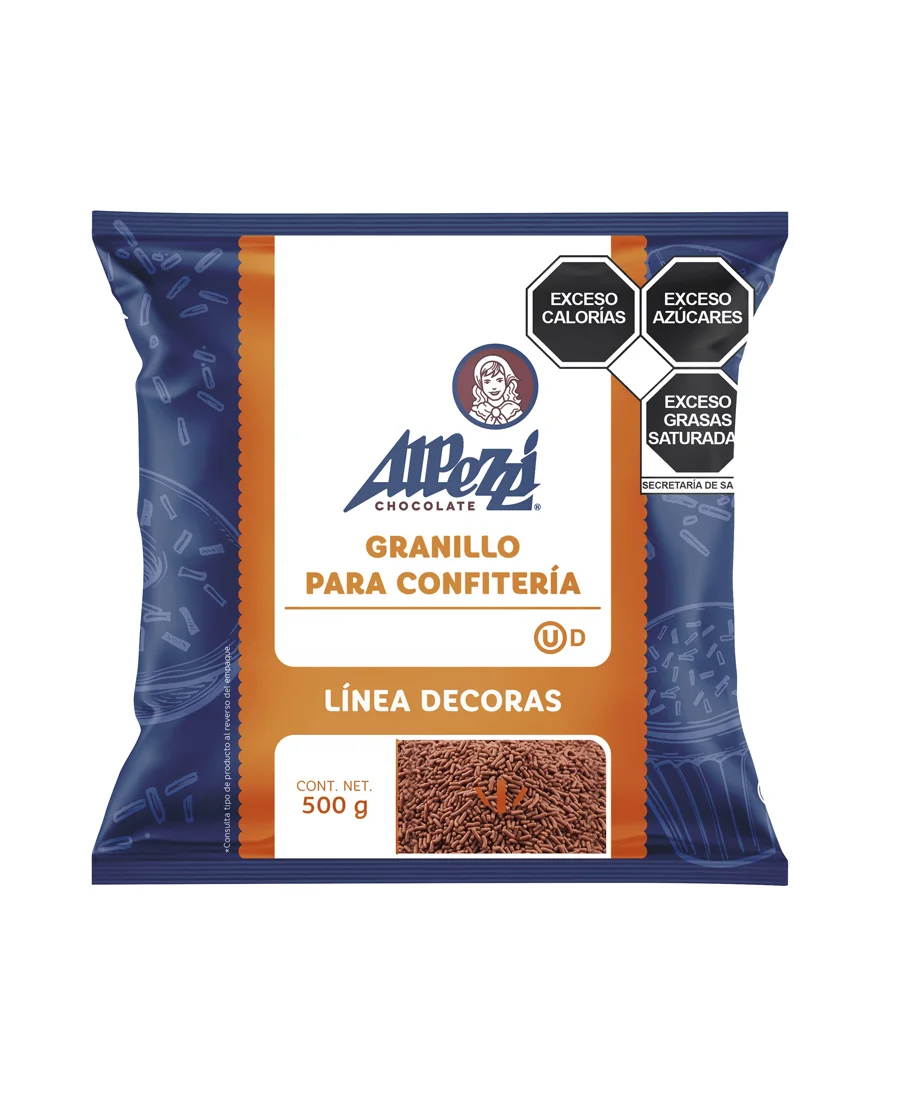 Granillo para confitería de chocolate con leche Alpezzi de 500 g – De venta en Zafra Coyoacán
