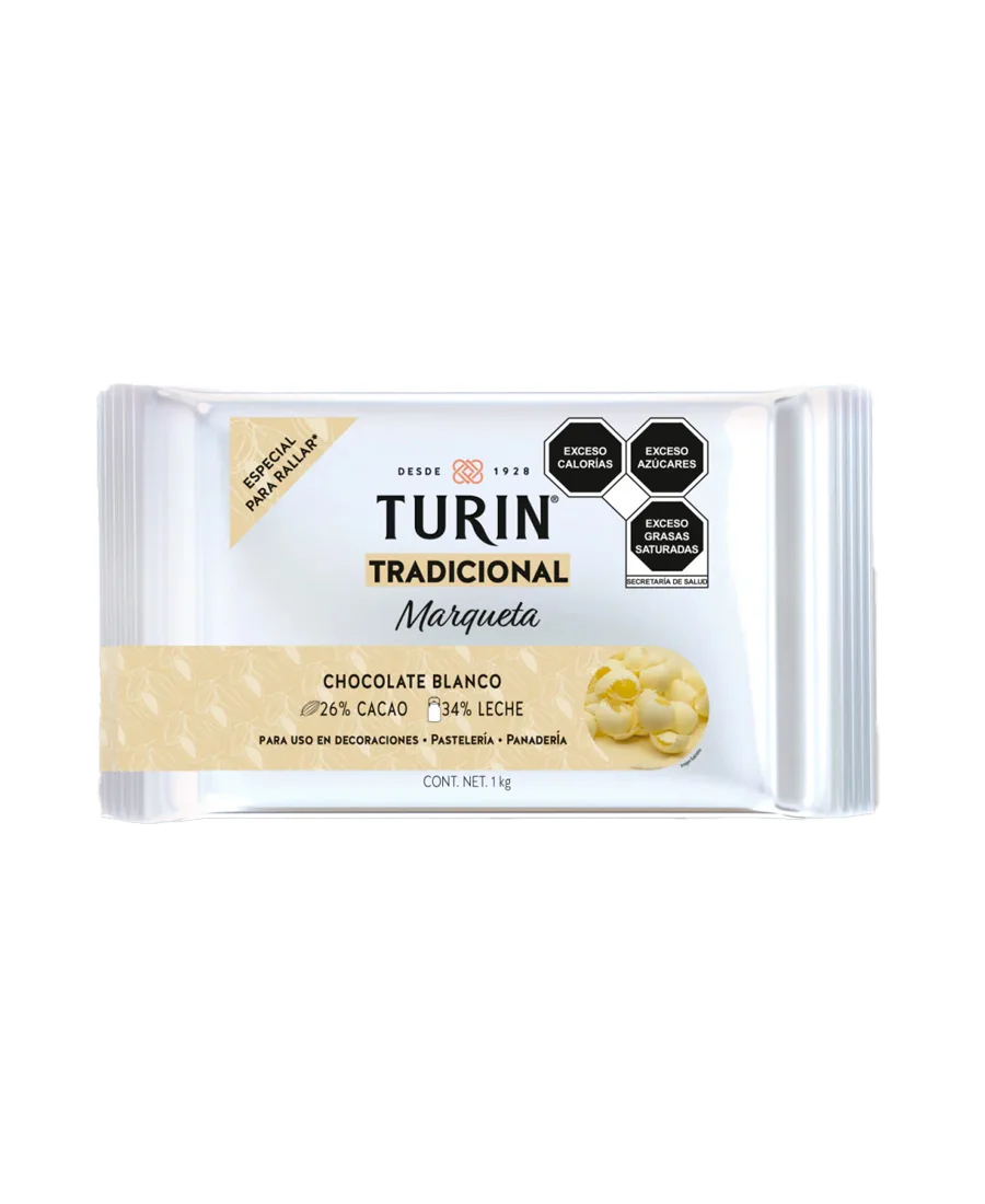 Marqueta de chocolate blanco Turín de 1 Kg – De venta en Zafra Coyoacán