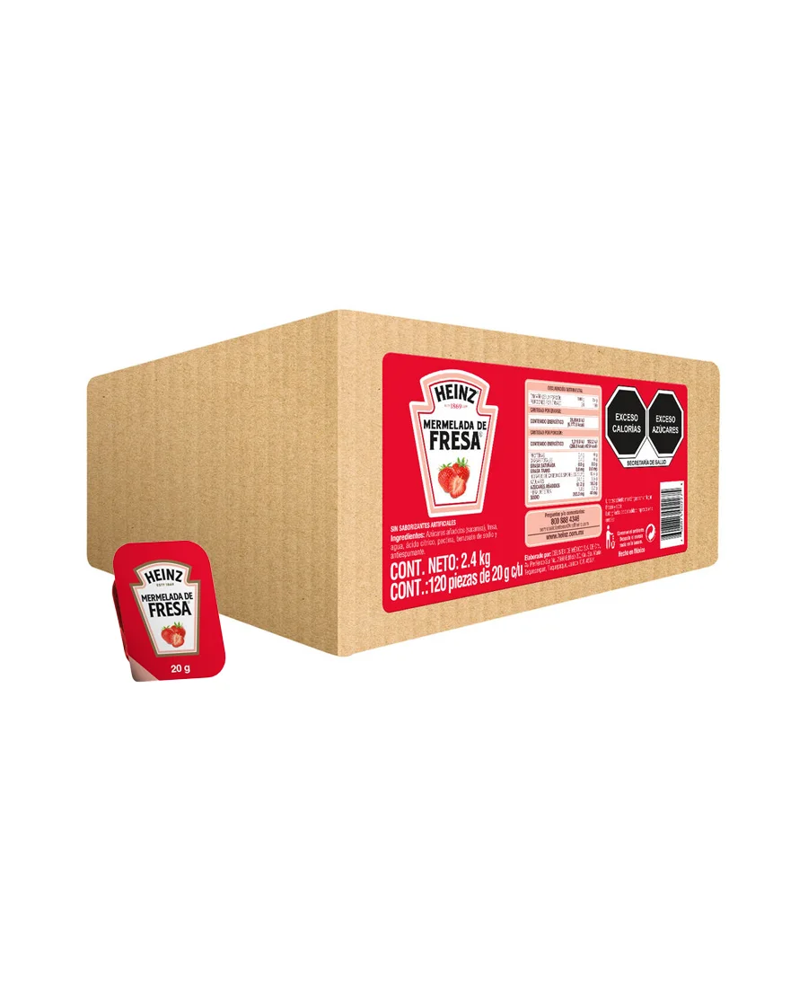 Mermelada de Fresa Heinz 120 piezas de 20 g cada una  De venta en Zafra Coyoacán